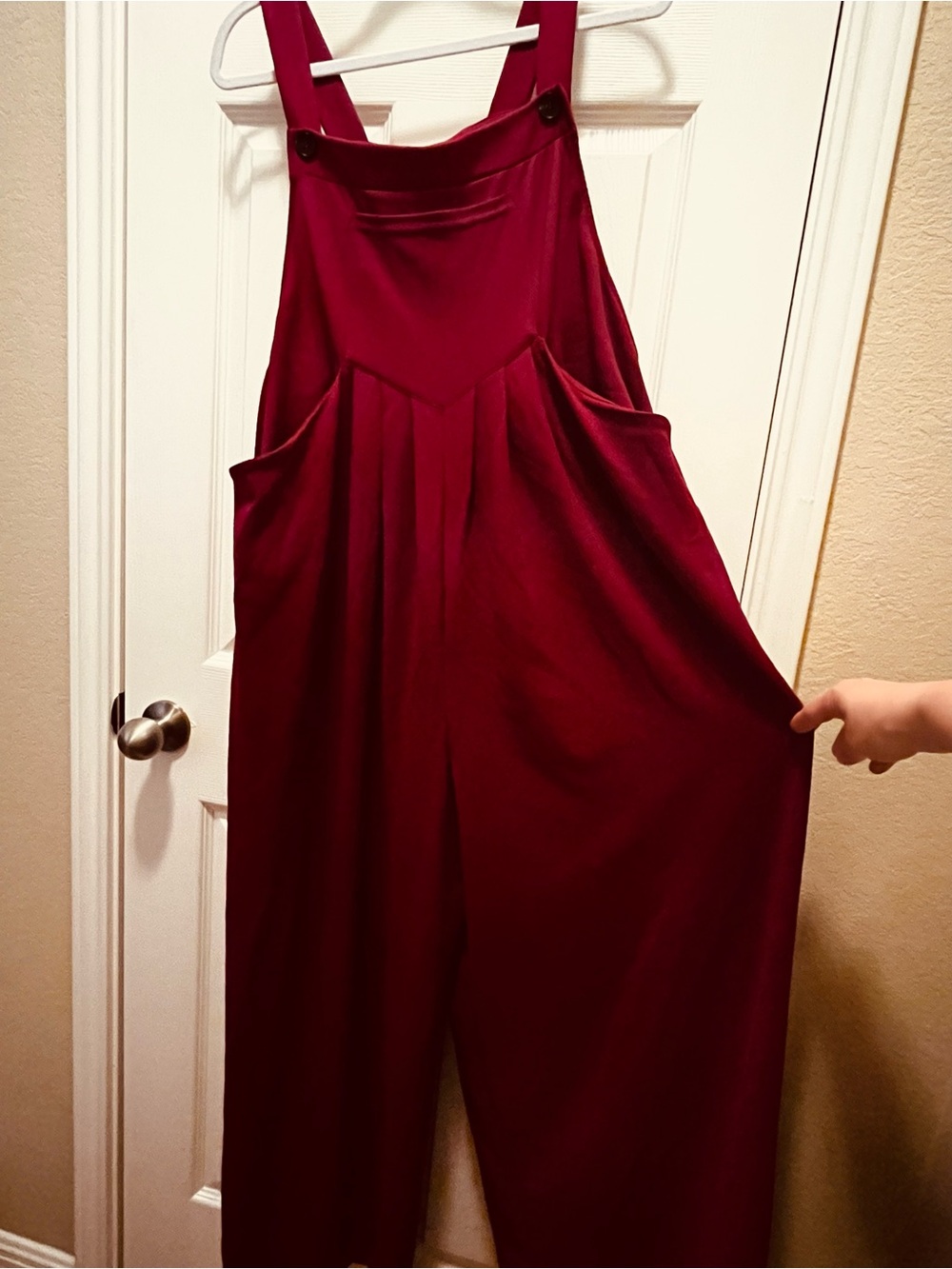 Halara Wide Leg Overall Jumpsuit 1X Burgundy NWT